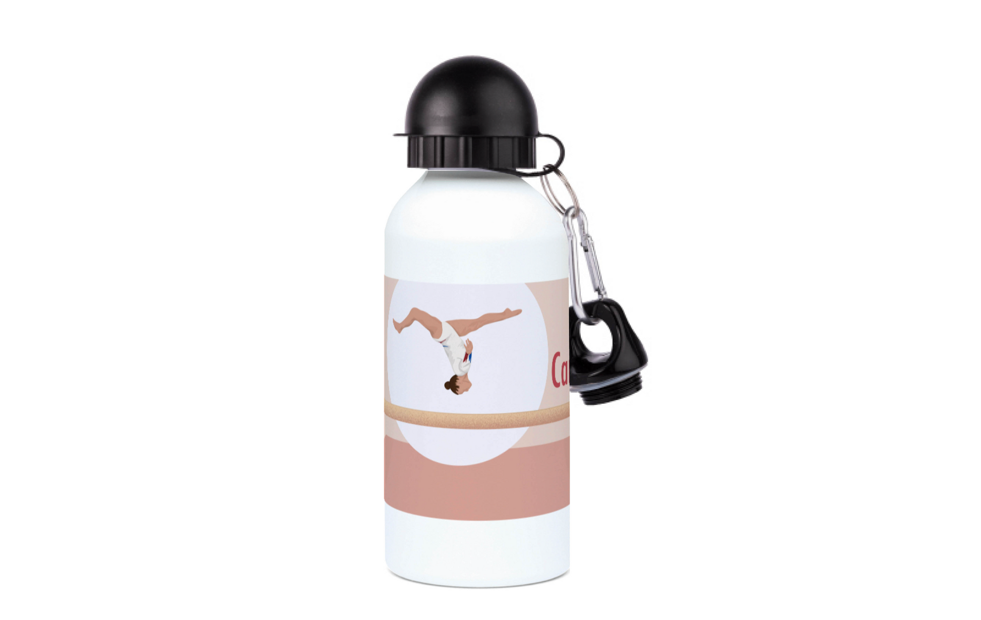 a water bottle with a keychain attached to it