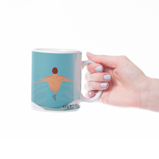 Vintage swimming cup or mug "La nage" - Customizable