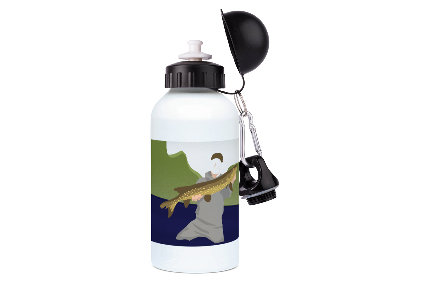 Fishing aluminum bottle "Antoine the fisherman" - Customizable