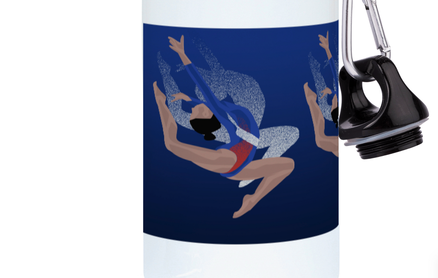 Blue gymnastic aluminum bottle "Tatiana the gymnast" - Customizable