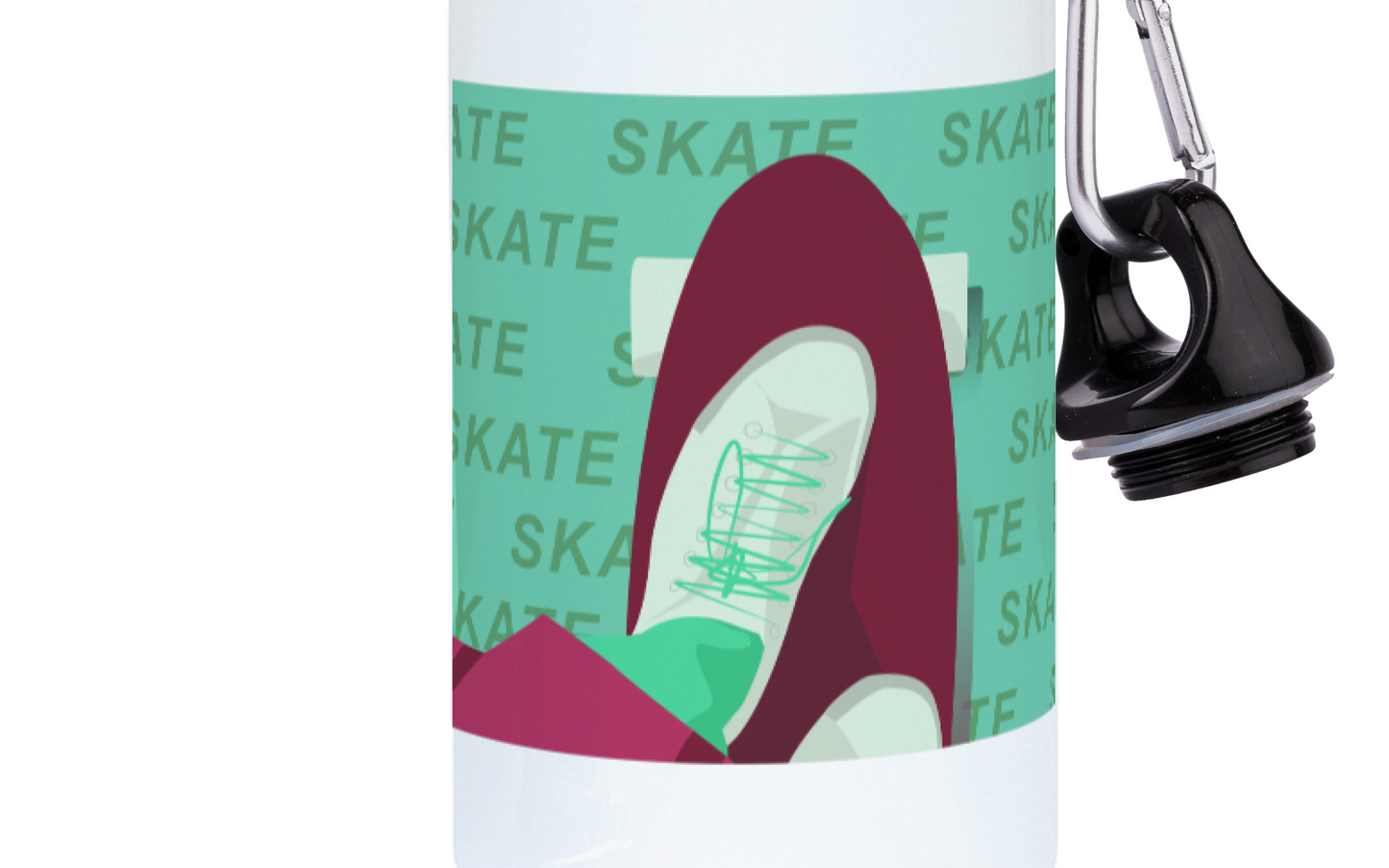 Aluminum bottle "Skate in burgundy" - Customizable