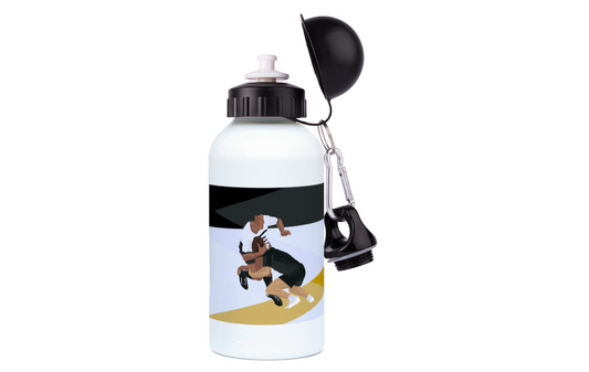 Aluminiumflasche „Schwarz-gelber Rugby“ – anpassbar