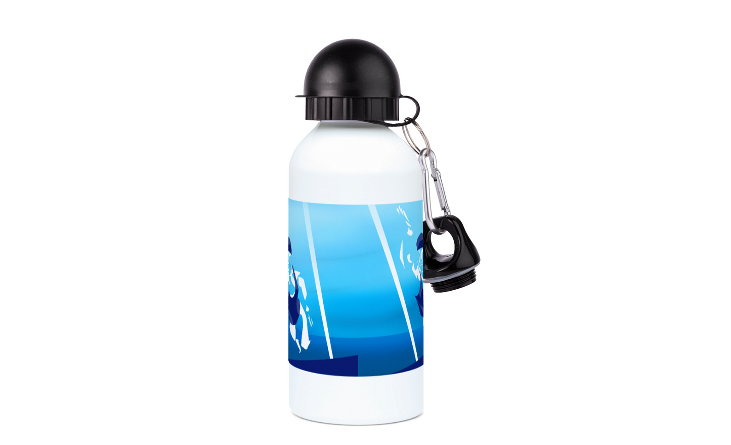 Aluminium-Schwimmflasche „Die Frau, die schwimmt“ – anpassbar
