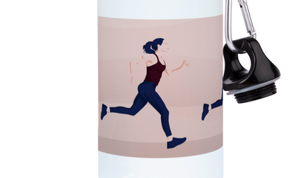 Aluminum athletics running bottle "A running woman" - Customizable