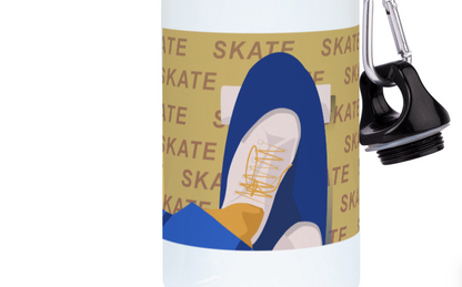 Gourde aluminium "Skate en jaune" - Personnalisable