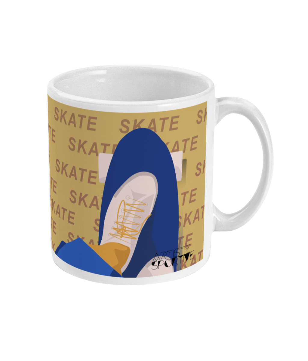 Tasse ou mug "skate en jaune" - Personnalisable