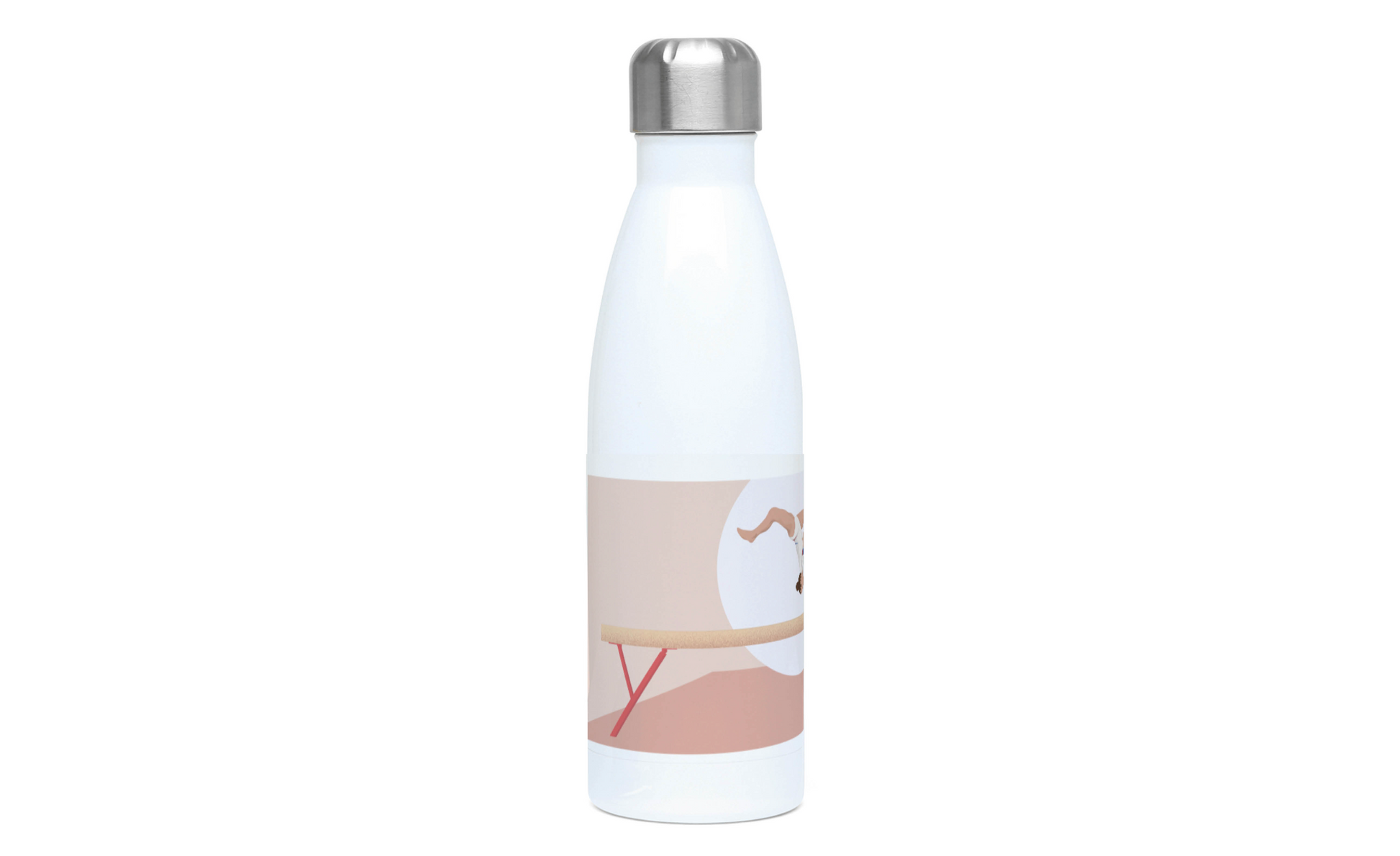 a water bottle with a picture of a woman on it