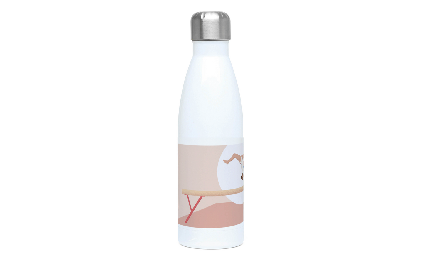 a water bottle with a picture of a woman on it