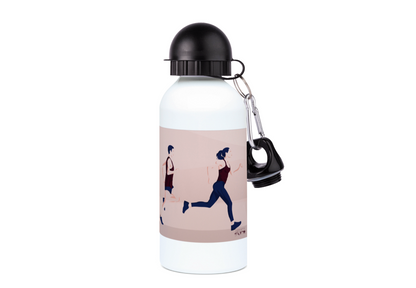 Aluminum athletics race bottle "A man and a woman running" - Customizable