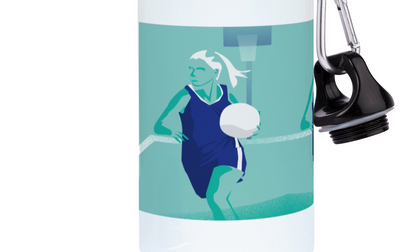 Damen-Basketballflasche aus Aluminium „Axelle spielt Basketball“ – anpassbar