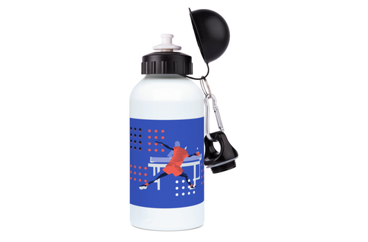 Ping Pong aluminum bottle "Table tennis in purple blue" - Customizable