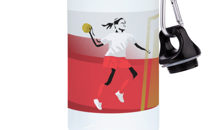 Gourde aluminium handball féminin "La handballeuse" - Personnalisable