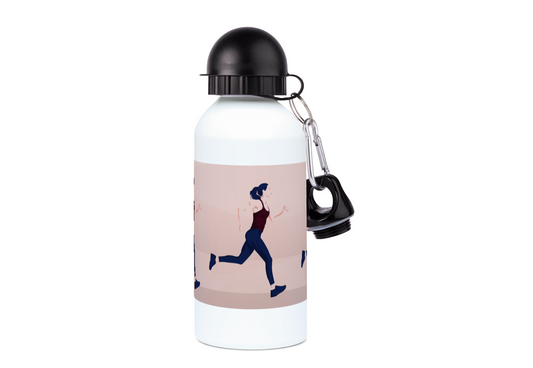 Aluminium-Leichtathletik-Laufflasche „Eine laufende Frau“ – anpassbar