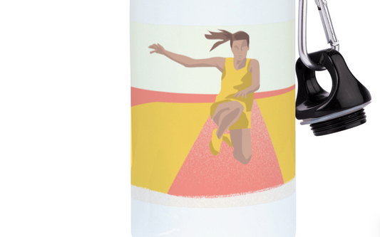 Aluminum athletics bottle "Women's athletic jump" - Customizable