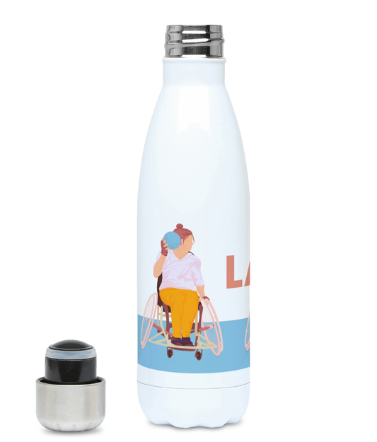 Rollstuhl-Isolierflasche „Handballfrau“ - Individualisierbar