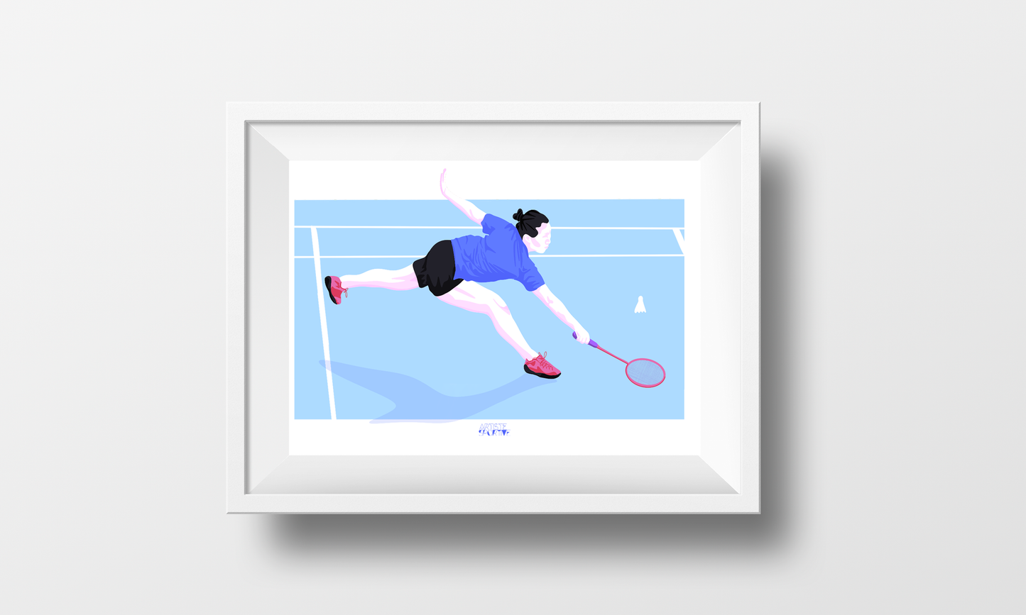 Affiche 'Joueuse de badminton'