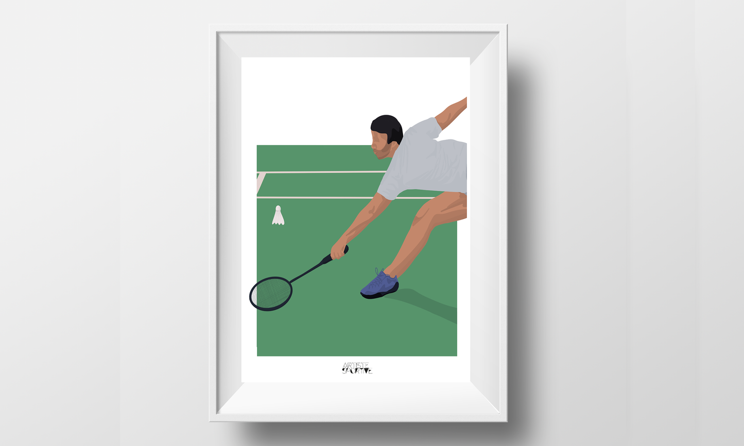 Affiche 'Joueur de badminton'
