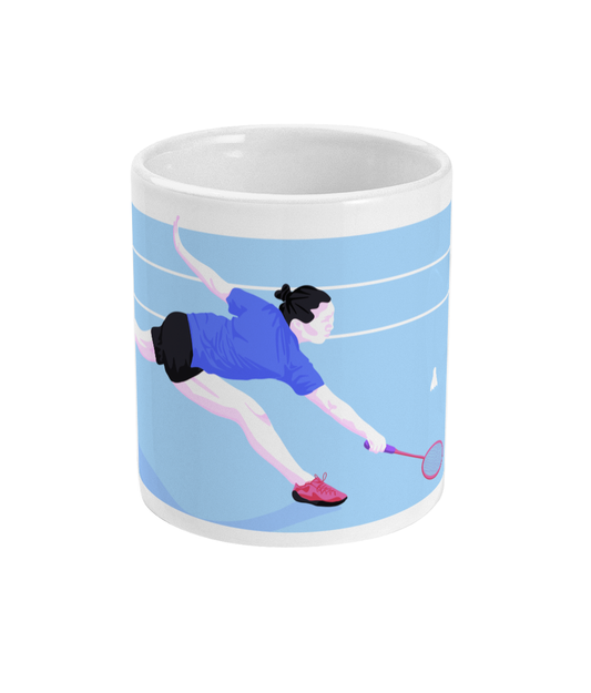 Tasse ou mug "Joueuse de badminton" - Personnalisable
