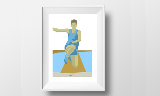 Poster "Men's athletic jump"