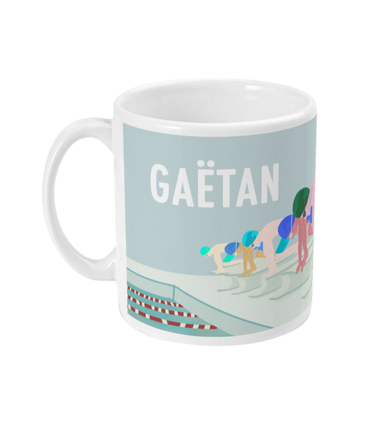 tasse natation, tasse personnalisable, cadeau enfant natation, cadeau garçon natation, tasse natation cadeau, natation personnalisable, saut natation, cadeau original natation