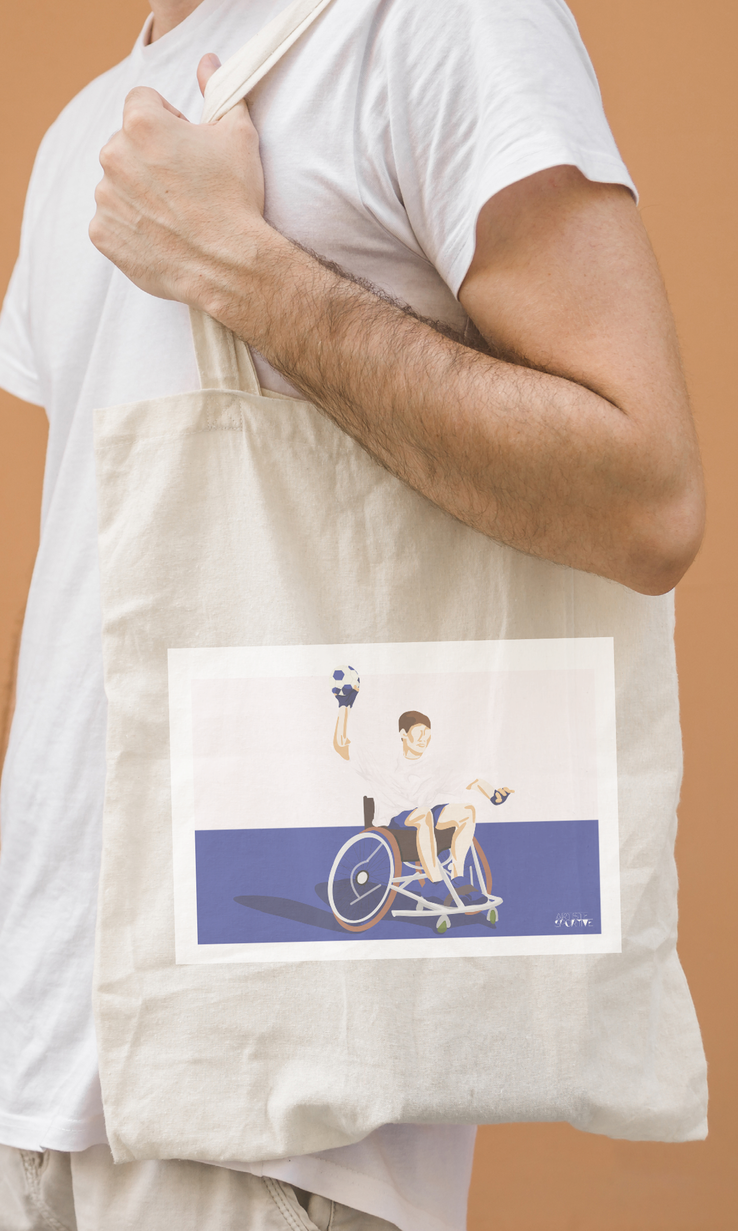 Tote bag ou sac handfauteuil " Handball en bleu "