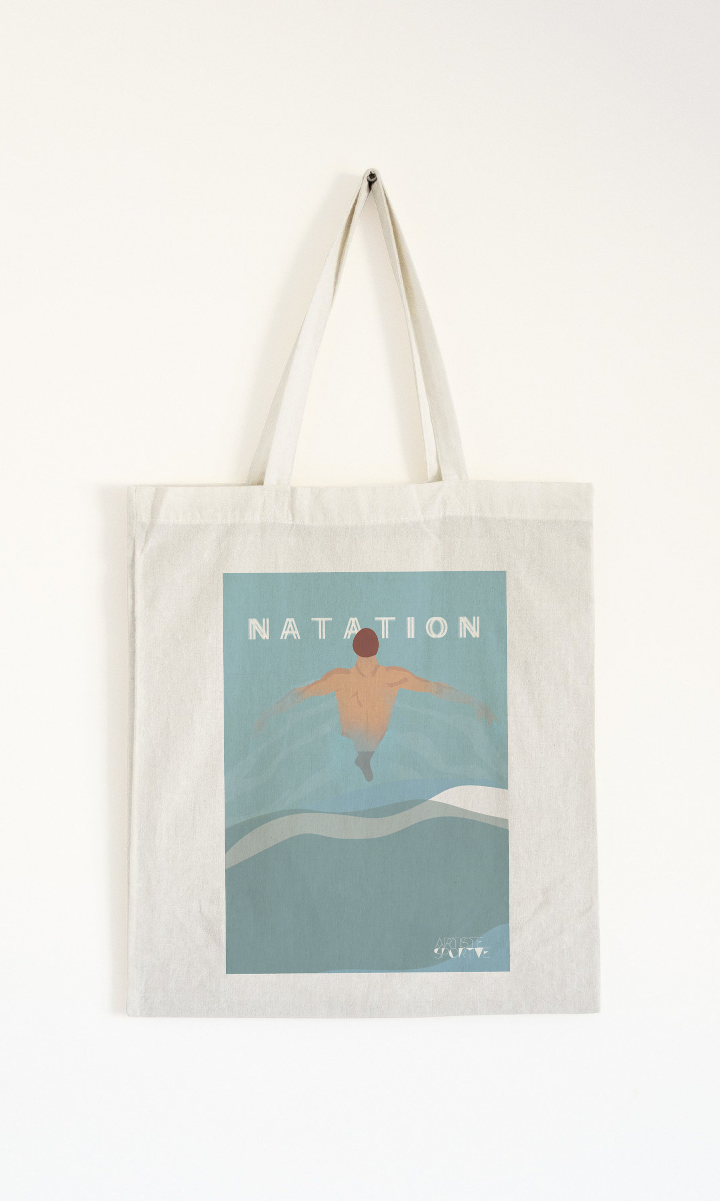 Tote bag ou sac natation vintage "le nageur"