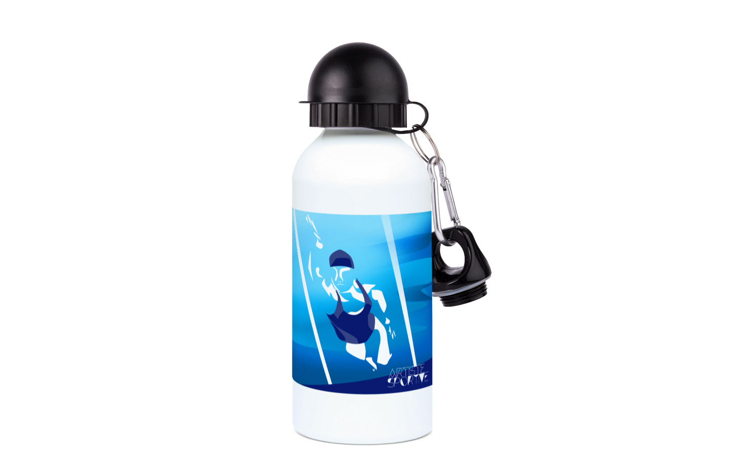 Aluminum swimming bottle "The woman who swims" - Customizable