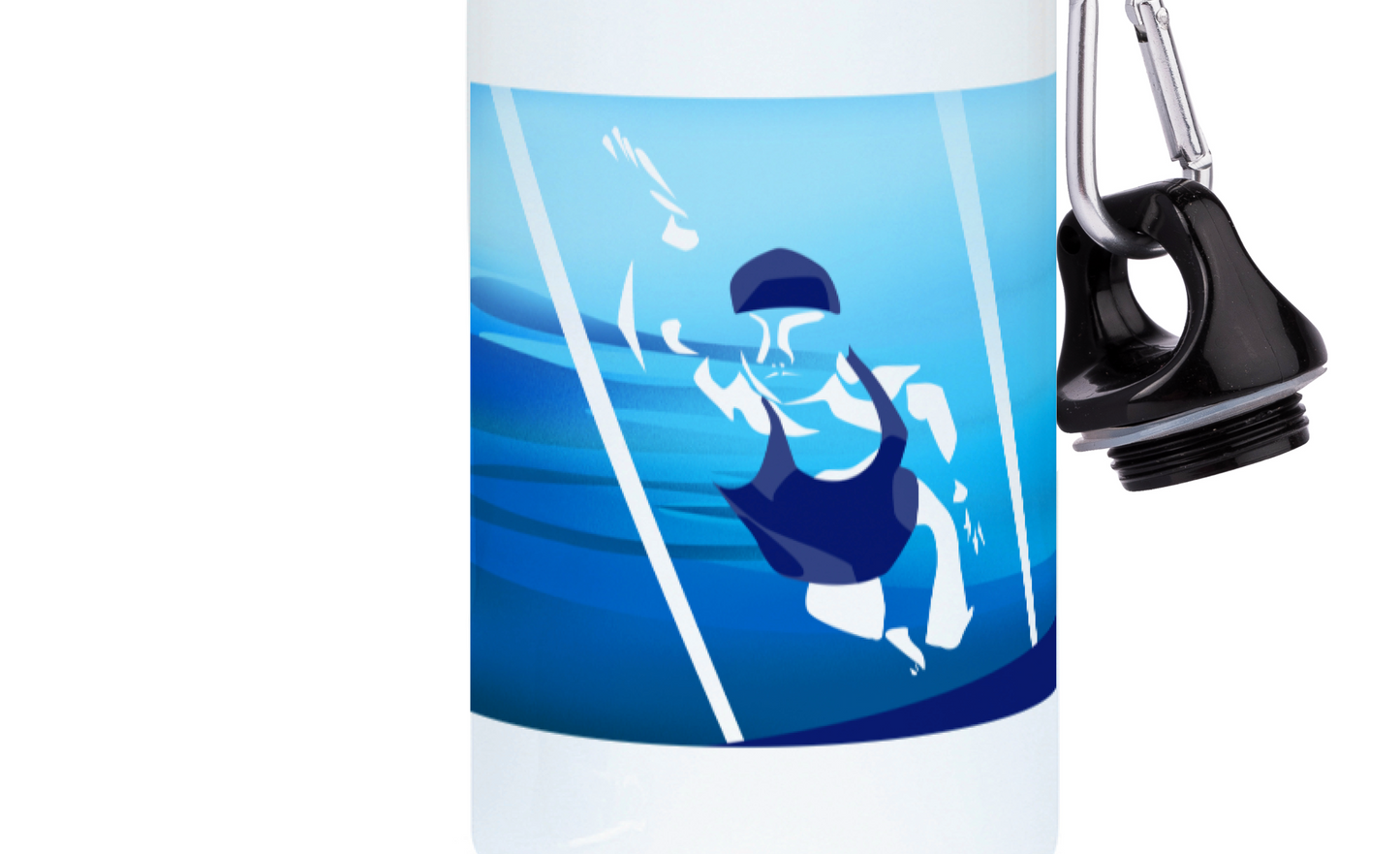 Aluminum swimming bottle "The woman who swims" - Customizable