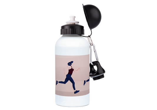 Aluminium-Leichtathletik-Laufflasche „Eine laufende Frau“ – anpassbar