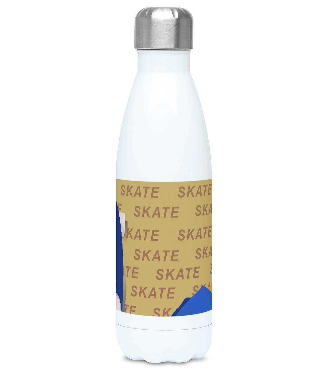 Isolierflasche „Skate in Gelb“ – anpassbar