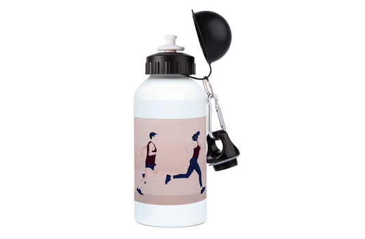 Gourde aluminium athletisme course "Un homme et une femme qui courent" - Personnalisable