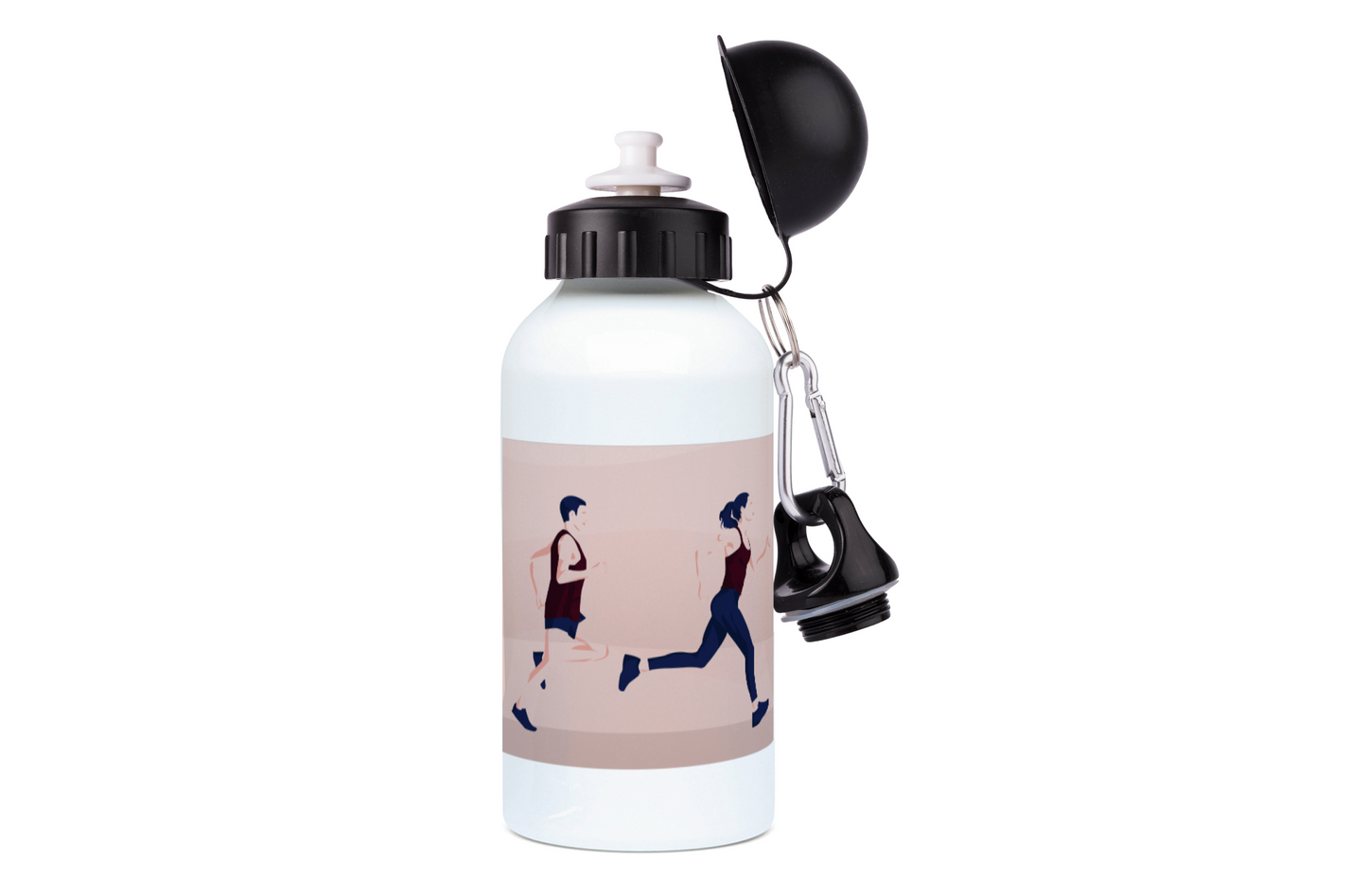 Aluminum athletics race bottle "A man and a woman running" - Customizable
