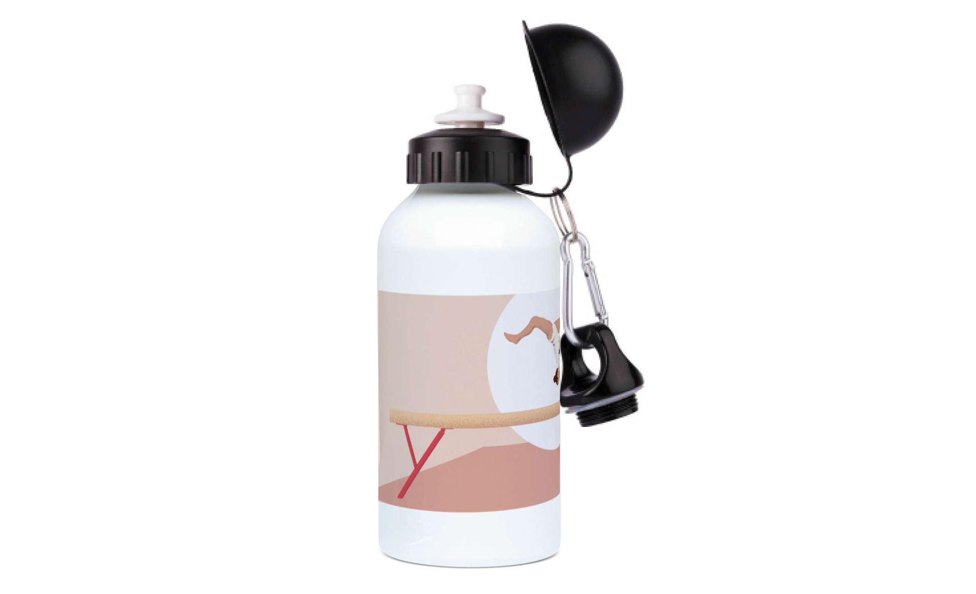 a white water bottle with a picture of a bird on it