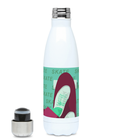 “Skate in burgundy” insulated bottle - Customizable