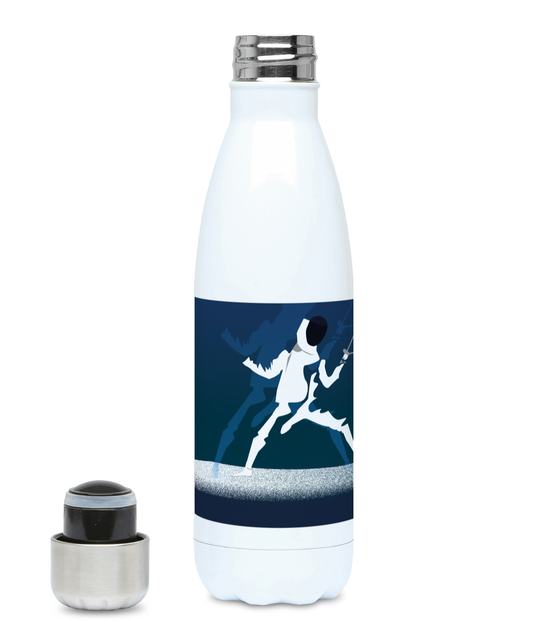 Isolierflasche „Fencing in Blue“ – anpassbar