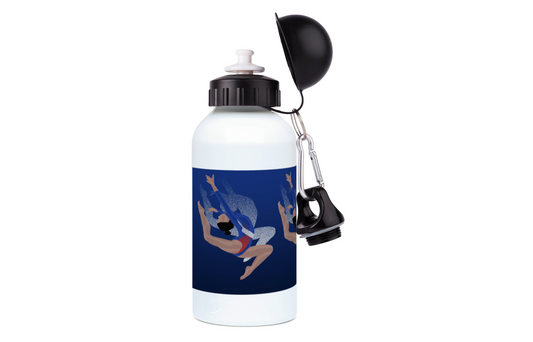 Gourde aluminium gymnastique bleue "Tatiana la gymnaste" - Personnalisable