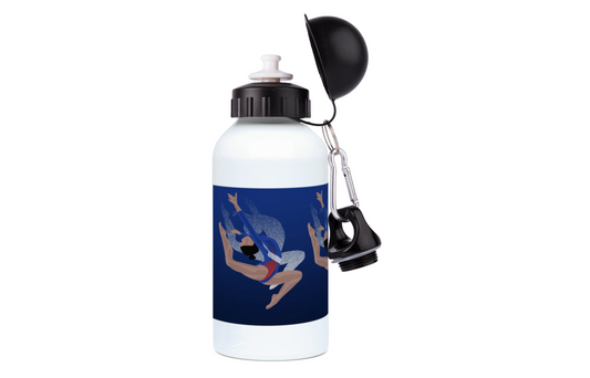 Blaue Gymnastik-Aluminiumflasche „Tatiana die Turnerin“ – anpassbar