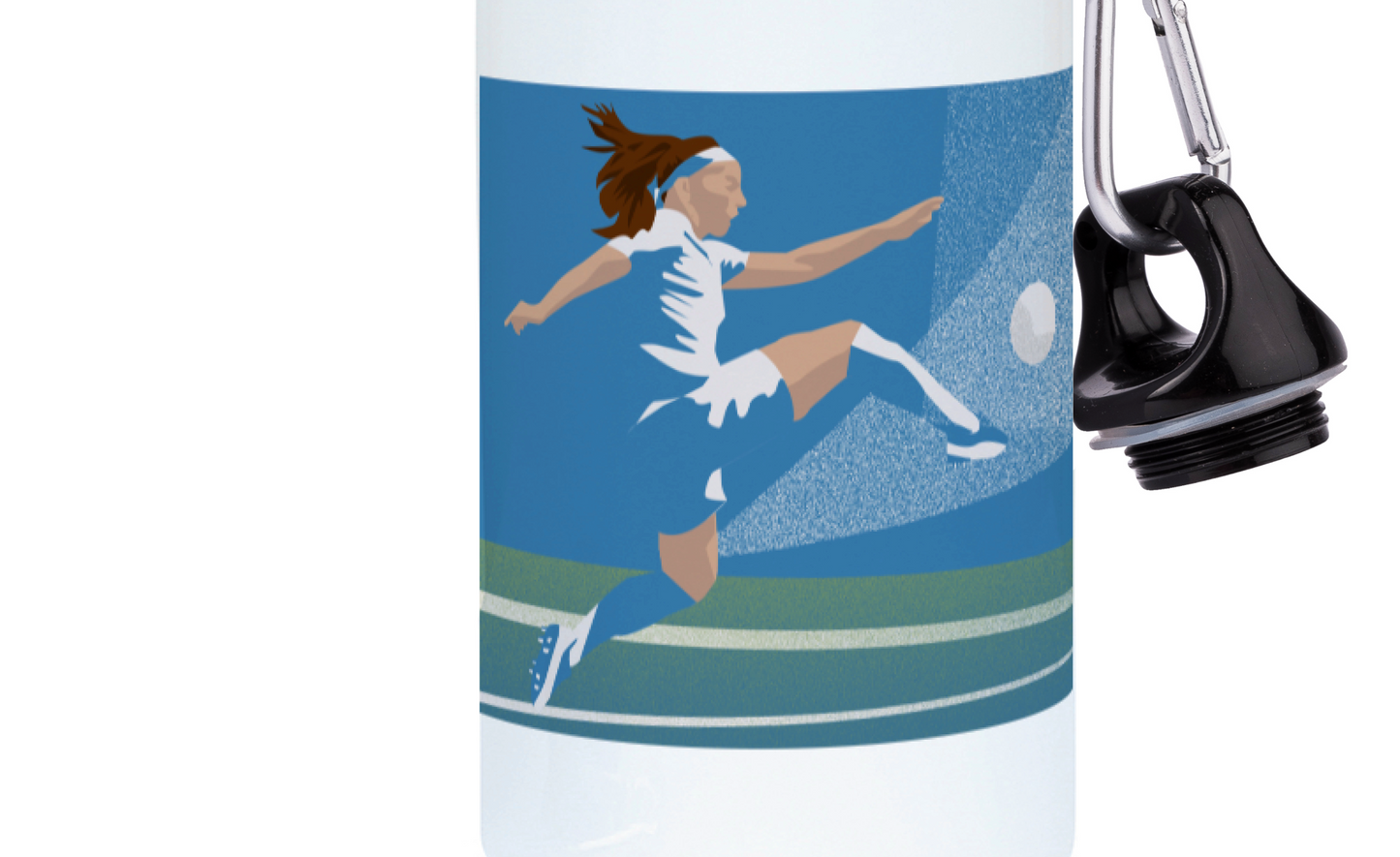 Aluminum women's football bottle "Football player" - Customizable