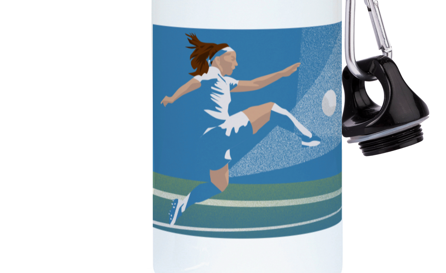 Gourde aluminium football féminin "Joueuse de football" - Personnalisable