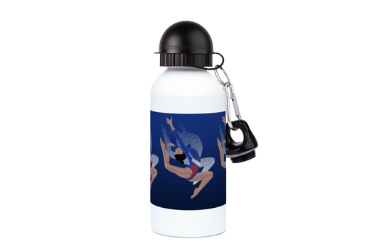Blaue Gymnastik-Aluminiumflasche „Tatiana die Turnerin“ – anpassbar