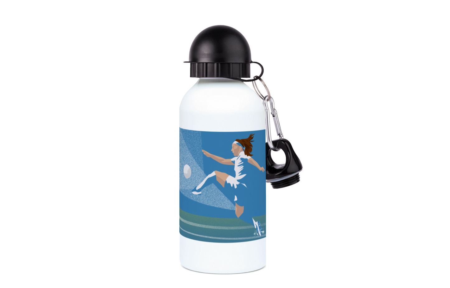 Aluminum women's football bottle "Football player" - Customizable