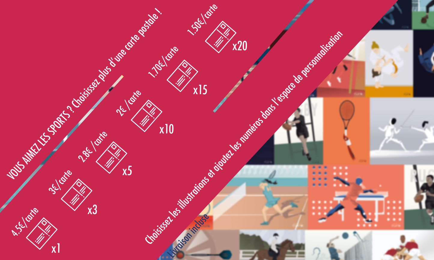 Carte de handball féminin rouge | Carte handball | Artiste Sportive