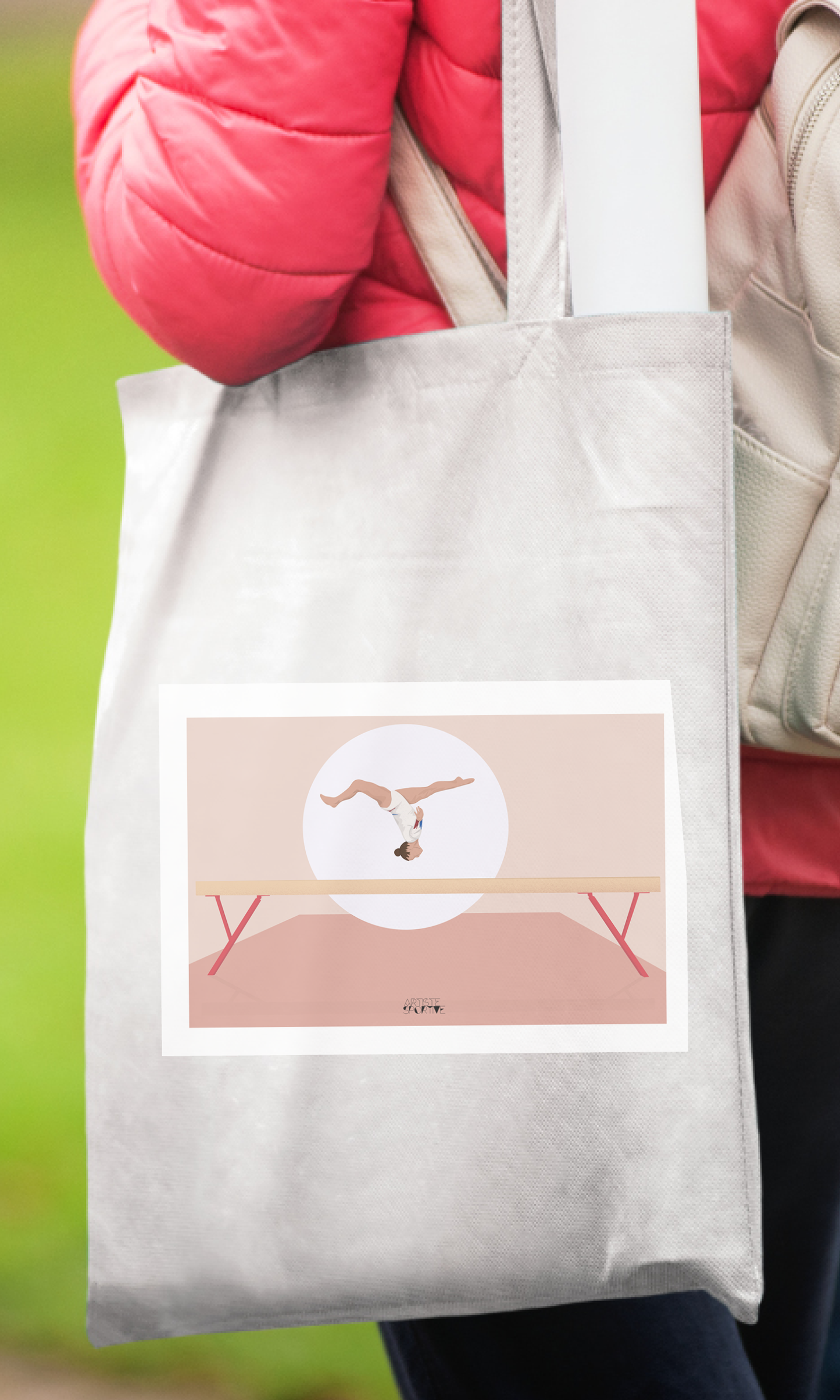 Tote bag ou sac gymnastique "La Poutre"