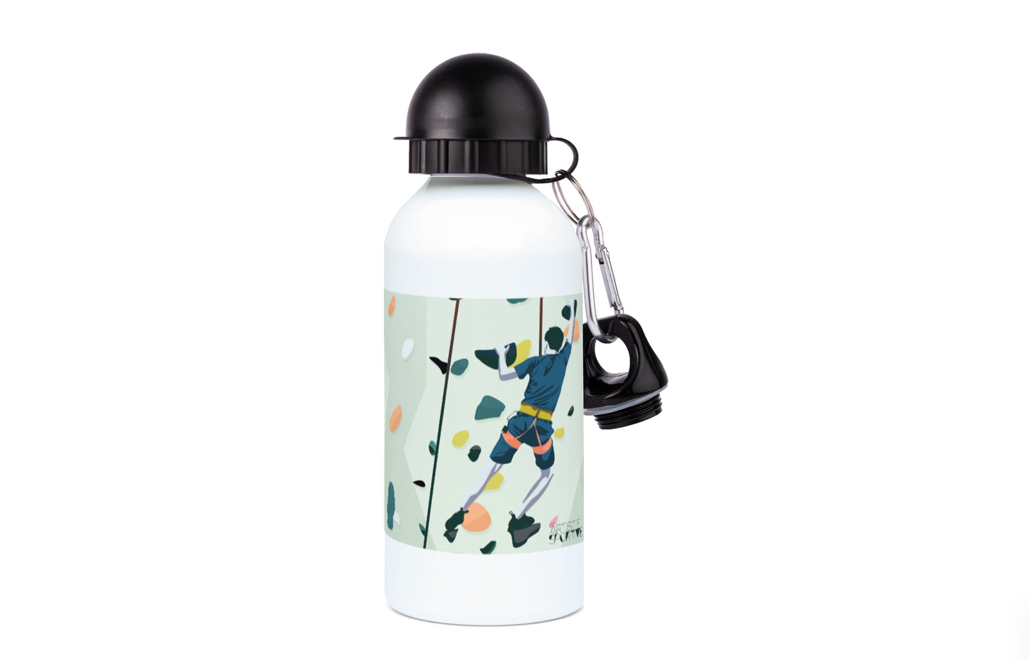 Climbing aluminum bottle "The man who climbed" - Customizable