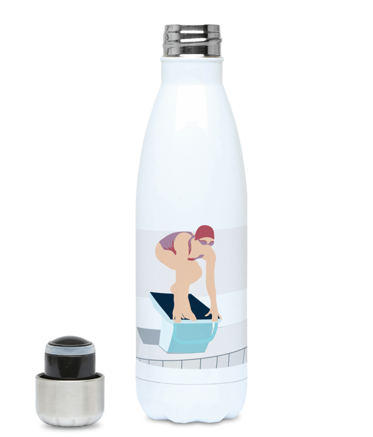 Vintage Swimming insulated bottle "The dive" - ​​Customizable