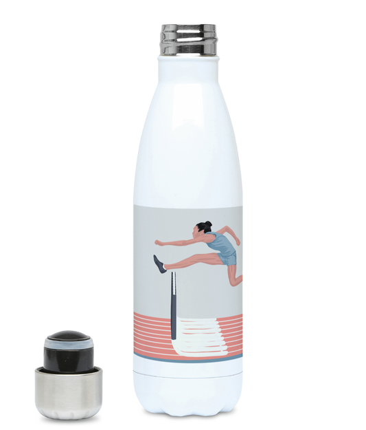 Athletics insulated bottle "Women's hurdle jump" - Customizable