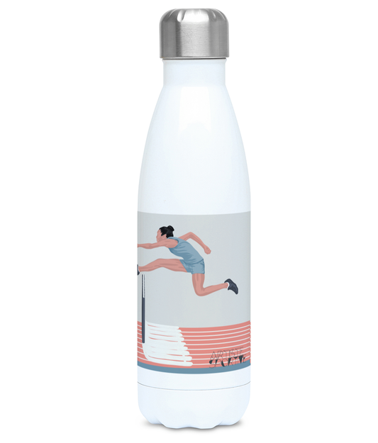 Athletics insulated bottle "Women's hurdle jump" - Customizable