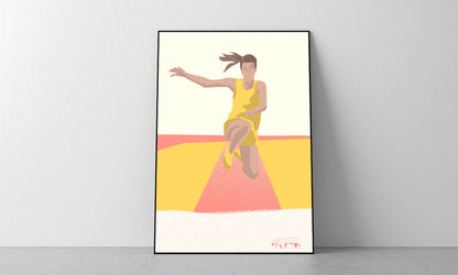 Poster "Women's athletic jump"