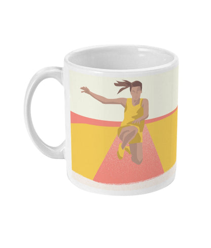 Leichtathletik-Tasse oder Tasse „Athletischer Sprung der Frauen“ – personalisierbar