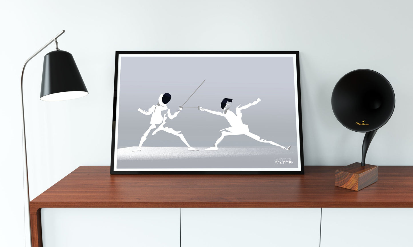 Poster “Fencing in white”